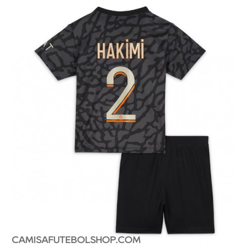 Camisa de time de futebol Paris Saint-Germain Achraf Hakimi #2 Replicas 3º Equipamento Infantil 2023-24 Manga Curta (+ Calças curtas)